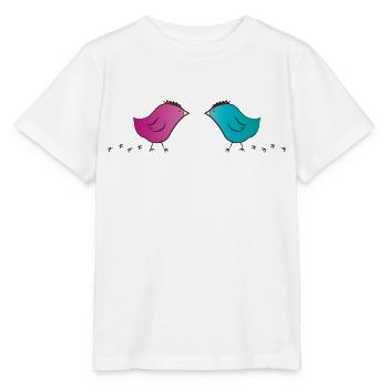 Chick Couple Love - Stanley/Stella MINI CREATOR Kids’ T-Shirt - white - Front - Maike (125cm)