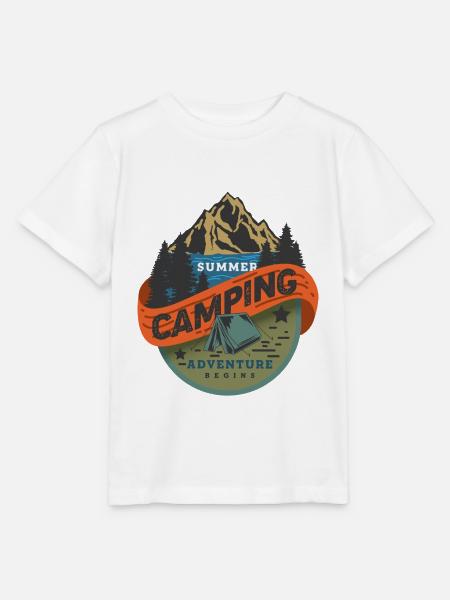 Sommer Camping Abenteuer beginnt - Stanley/Stella Kinder T-Shirt MINI CREATOR - Weiß