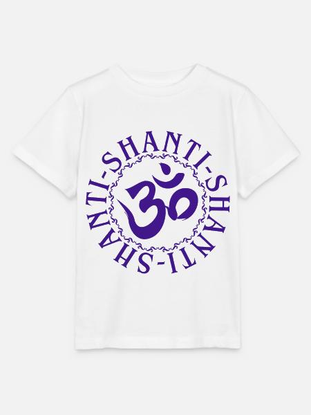 Calligraphy OM shanti shanti shanti - circle 1 - Stanley/Stella Kinder T-Shirt MINI CREATOR - Weiß