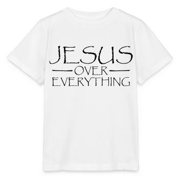 Jesus Over Everything - Stanley/Stella Kinder T-Shirt MINI CREATOR  - Weiß - Vorne - Maike (125cm)