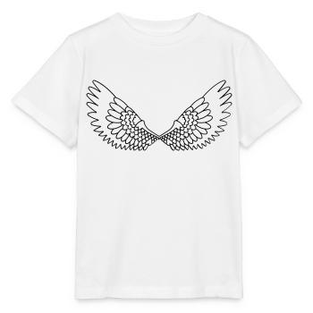 Ailes ouvertes avec des plumes - T-shirt bio MINI CREATOR Stanley/Stella Enfant - blanc - Devant - Maike (125cm)
