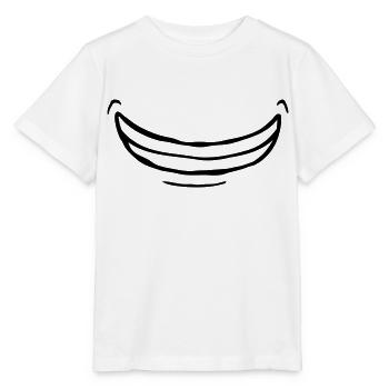 Comic wide exuberant grin - Stanley/Stella MINI CREATOR Kids’ T-Shirt - white - Front - Maike (125cm)