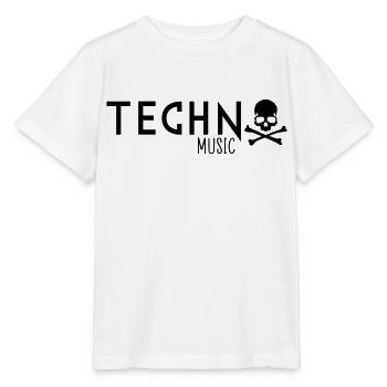 Crâne de musique techno - T-shirt bio MINI CREATOR Stanley/Stella Enfant - blanc - Devant - Maike (125cm)