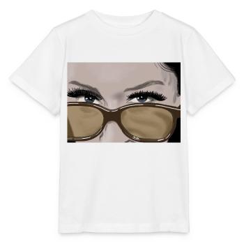 Über den Brillenrand - Stanley/Stella Kinder T-Shirt MINI CREATOR  - Weiß - Vorne - Maike (125cm)