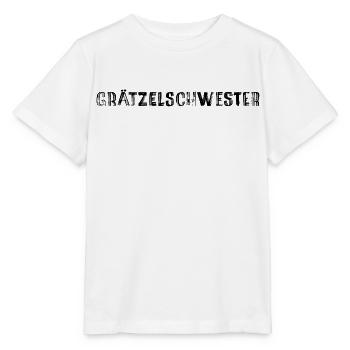 Grätzelschwester – Viennese dialect cult saying - Stanley/Stella MINI CREATOR Kids’ T-Shirt - white - Front - Maike (125cm)