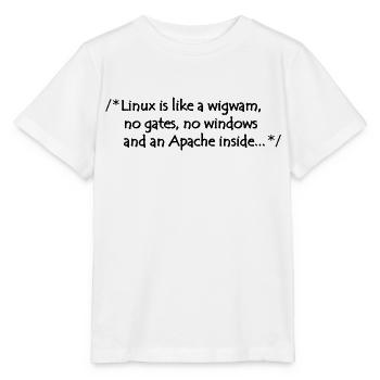 Linux is like a wigwam - Stanley/Stella MINI CREATOR Kids’ T-Shirt - white - Front - Maike (125cm)