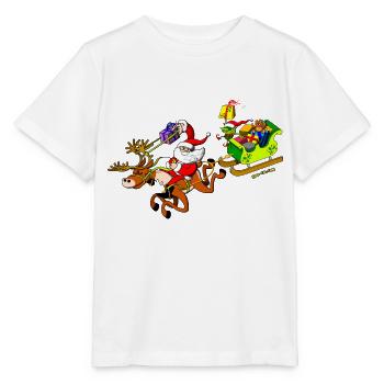 La livraison de cadeaux du Père Noël avec un - T-shirt bio MINI CREATOR Stanley/Stella Enfant - blanc - Devant - Maike (125cm)