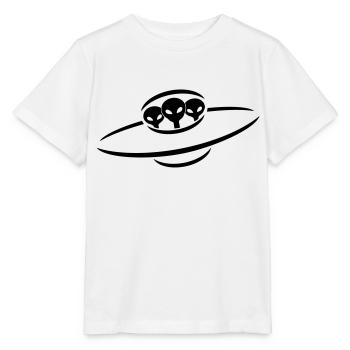 3 alien UFO space ship - Stanley/Stella MINI CREATOR Kids’ T-Shirt - white - Front - Maike (125cm)