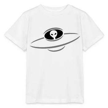 Alien UFO space ship - Stanley/Stella MINI CREATOR Kids’ T-Shirt - white - Front - Maike (125cm)