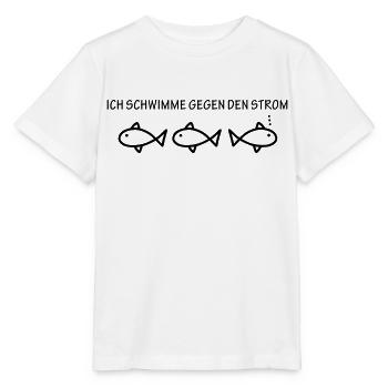 Gegen den Strom schwimmen - Stanley/Stella Kinder T-Shirt MINI CREATOR  - Weiß - Vorne - Maike (125cm)