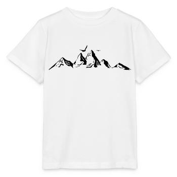 BERGE Gebirge Landschaft Silhouette Panorama - Stanley/Stella Kinder T-Shirt MINI CREATOR  - Weiß - Vorne - Maike (125cm)