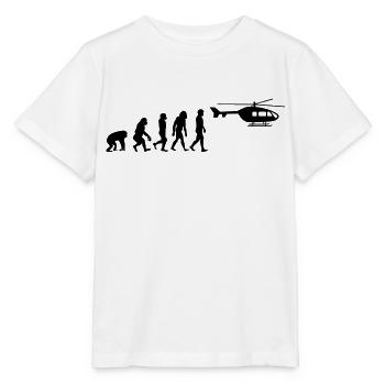 Hubschrauber Pilot Evolution Steinzeit - Stanley/Stella Kinder T-Shirt MINI CREATOR  - Weiß - Vorne - Maike (125cm)