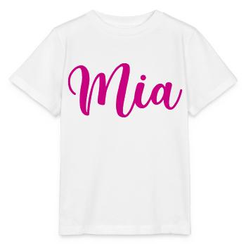 lisa, pink, writing, writing, pink - Stanley/Stella MINI CREATOR Kids’ T-Shirt - white - Front - Maike (125cm)