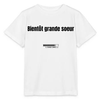 Bientôt grande sœur - T-shirt bio MINI CREATOR Stanley/Stella Enfant - blanc - Devant - Maike (125cm)