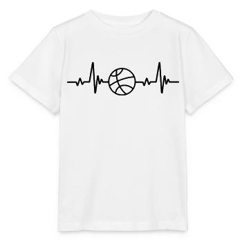 Fréquence cardiaque de basketball - T-shirt bio MINI CREATOR Stanley/Stella Enfant - blanc - Devant - Maike (125cm)