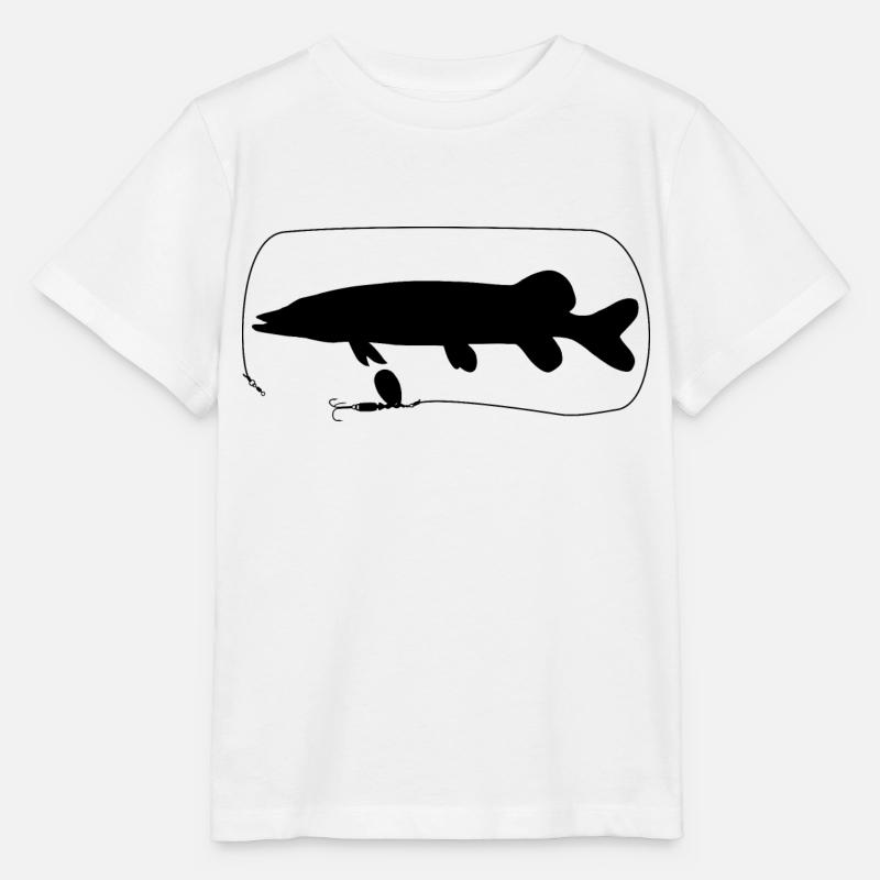 Brochet avec spinner - T-shirt bio MINI CREATOR Stanley/Stella Enfant - blanc