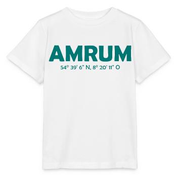 Amrum Koordinaten Ebbe Flut Nordsee - Stanley/Stella Kinder T-Shirt MINI CREATOR  - Weiß - Vorne - Maike (125cm)