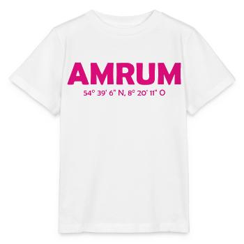 Amrum Koordinaten Ebbe Flut Nordsee - Stanley/Stella Kinder T-Shirt MINI CREATOR  - Weiß - Vorne - Maike (125cm)