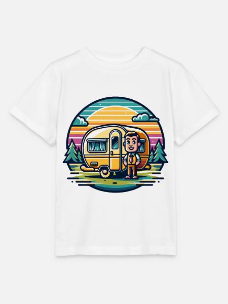 Camping Camper Wohnwagen - Stanley/Stella Kinder T-Shirt MINI CREATOR - Weiß