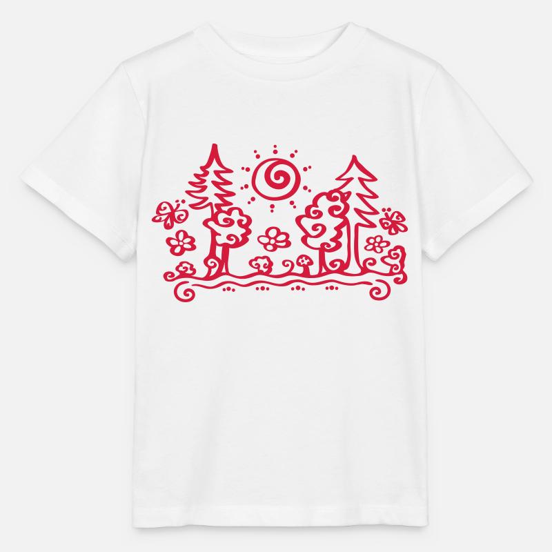 Forest sun tree holiday holidays hiking summer - Maglietta per bambini MINI CREATOR di Stanley/Stella - bianco