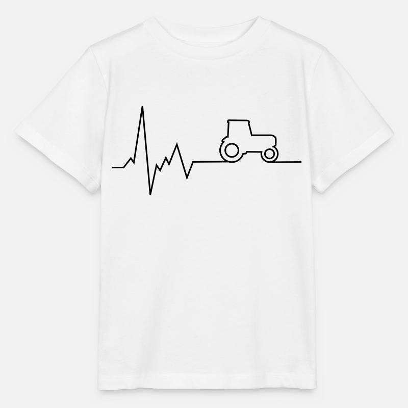 heartbeat tractor - Stanley/Stella MINI CREATOR Kids’ T-Shirt - white