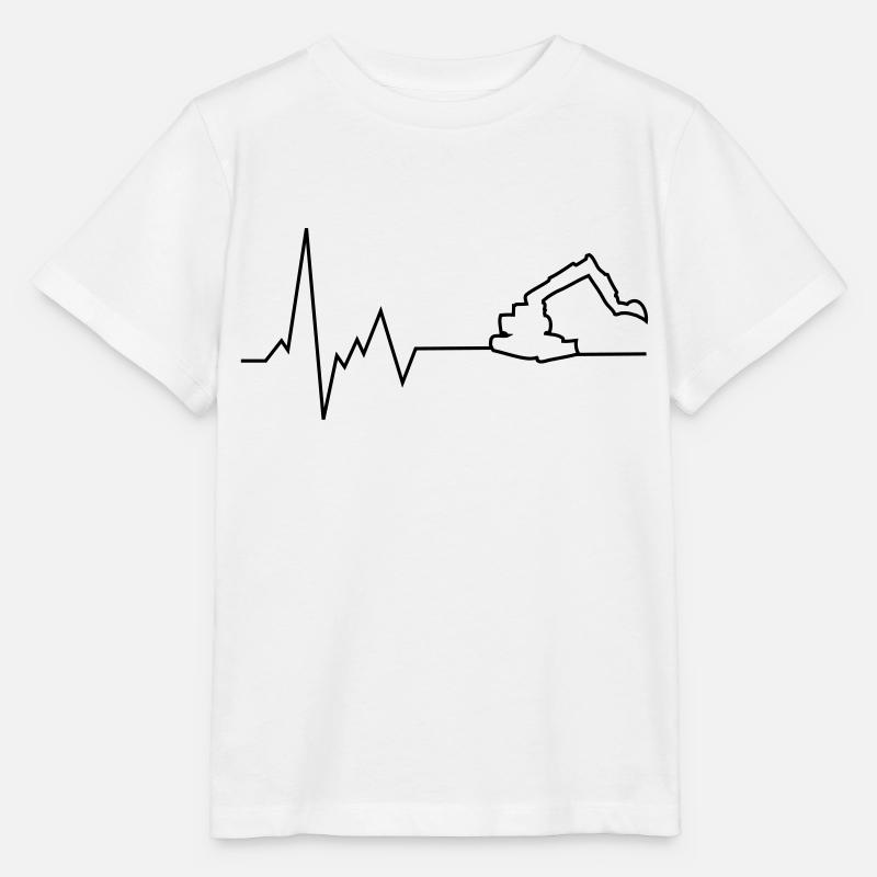herzschlag bagger - Stanley/Stella Kinder T-Shirt MINI CREATOR  - Weiß