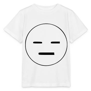 Emoji esquisse sans émotion noir - T-shirt bio MINI CREATOR Stanley/Stella Enfant - blanc - Devant - Maike (125cm)