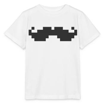 8bit pixel moustache - Stanley/Stella Kinder T-Shirt MINI CREATOR  - Weiß - Vorne - Maike (125cm)