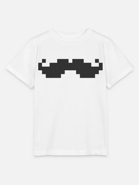 8bit pixel moustache - Stanley/Stella Kinder T-Shirt MINI CREATOR - Weiß