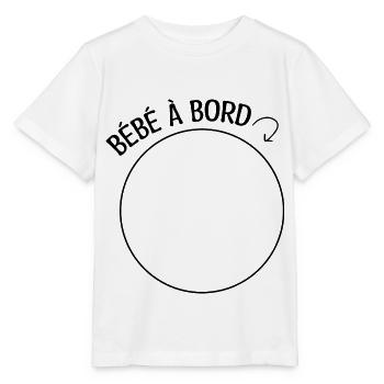 bébé à bord (pied) - T-shirt bio MINI CREATOR Stanley/Stella Enfant - blanc - Devant - Maike (125cm)