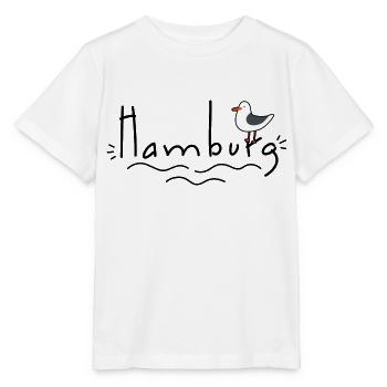 Hamburg mit Möwe - Stanley/Stella Kinder T-Shirt MINI CREATOR  - Weiß - Vorne - Maike (125cm)