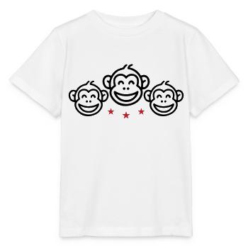 Affen Gruppe - Stanley/Stella Kinder T-Shirt MINI CREATOR  - Weiß - Vorne - Maike (125cm)