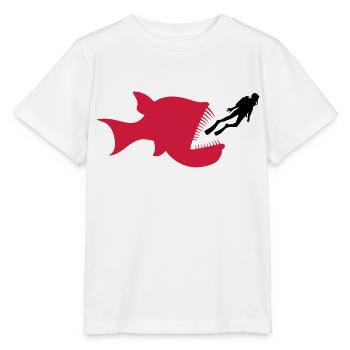 monster taucher tiefsee fisch gefaehrlich zaehne h - Stanley/Stella Kinder T-Shirt MINI CREATOR  - Weiß - Vorne - Maike (125cm)