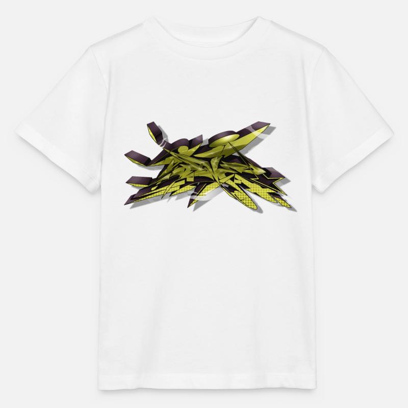 Graffiti or et noir - T-shirt bio MINI CREATOR Stanley/Stella Enfant - blanc