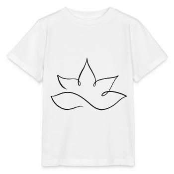 Lotus a line in black - Stanley/Stella MINI CREATOR Kids’ T-Shirt - white - Front - Maike (125cm)