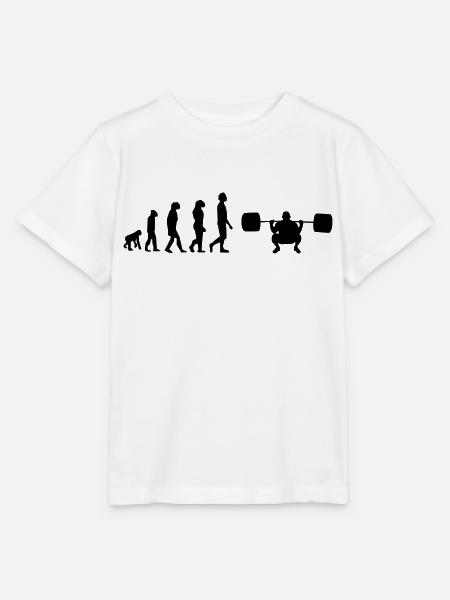 Evolution des Gewichthebens - Stanley/Stella Kinder T-Shirt MINI CREATOR  - Weiß