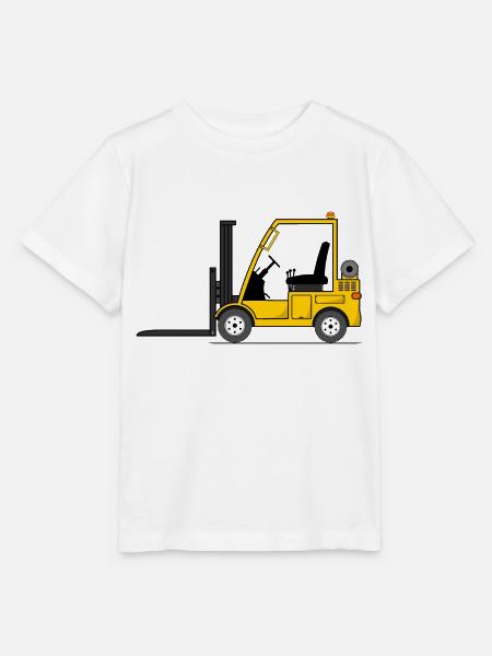 Stapler Gabelstabler Gelb - Stanley/Stella Kinder T-Shirt MINI CREATOR - Weiß
