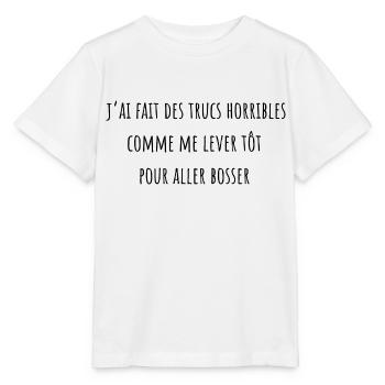 j'ai fait des trucs horribles pour du fric - T-shirt bio MINI CREATOR Stanley/Stella Enfant - blanc - Devant - Maike (125cm)