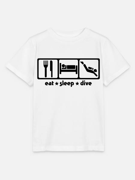 Eat Sleep Dive - Stanley/Stella Kinder T-Shirt MINI CREATOR  - Weiß