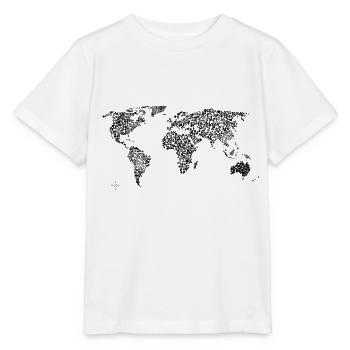 World map travel points - Stanley/Stella MINI CREATOR Kids’ T-Shirt - white - Front - Maike (125cm)