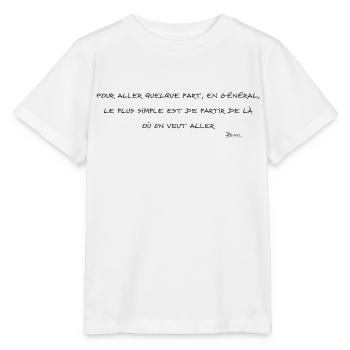 Devise Shadok seule 01 - T-shirt bio MINI CREATOR Stanley/Stella Enfant - blanc - Devant - Maike (125cm)