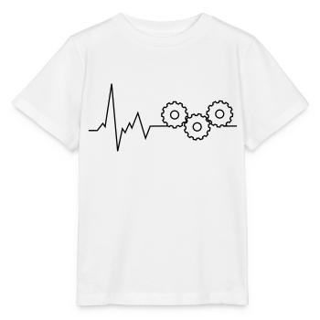 herzschlag zahnräder - Stanley/Stella Kinder T-Shirt MINI CREATOR  - Weiß - Vorne - Maike (125cm)
