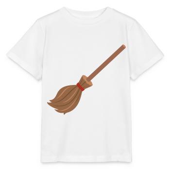 Halloween broom - Stanley/Stella MINI CREATOR Kids’ T-Shirt - white - Front - Maike (125cm)