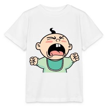Crying baby cartoon roar screaming angry rage - Stanley/Stella MINI CREATOR Kids’ T-Shirt - white - Front - Maike (125cm)