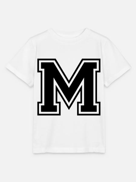 Letter M Equipo de Fútbol Béisbol Baloncesto Universidad - Camiseta para niños MINI CREATOR de Stanley/Stella - blanco