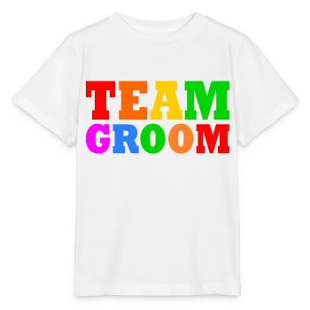 Team groom - Stanley/Stella MINI CREATOR Kids’ T-Shirt - white - Front - Maike (125cm)