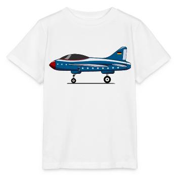 Flugzeug Fahrwerk Deutschland Flagge Blau - Stanley/Stella Kinder T-Shirt MINI CREATOR  - Weiß - Vorne - Maike (125cm)