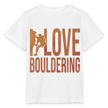 I Love Bouldering Rock Boulder Rock Climber Climbi - Stanley/Stella Kinder T-Shirt MINI CREATOR  - Weiß - Vorne - Maike (125cm)