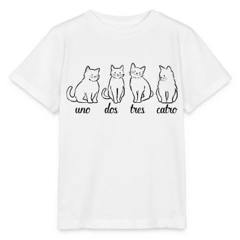 Uno dos Tres Catro Fun Cat Spanish Cats Design - Stanley/Stella MINI CREATOR Kids’ T-Shirt - white - Front - Maike (125cm)