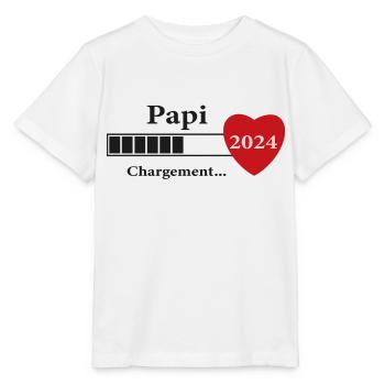 papi - futur papi chargement - T-shirt bio MINI CREATOR Stanley/Stella Enfant - blanc - Devant - Maike (125cm)